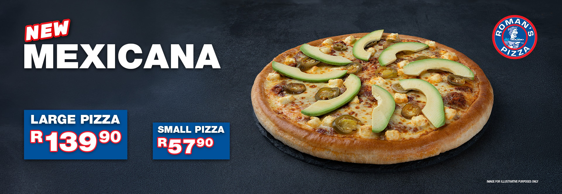Say hola to bold new flavour! 🌶️🍕 The NEW Mexicana has arrived. Loaded with creamy avo, spicy jalapeños and irresistible cheesy goodness. Try it today from only R57.90!
